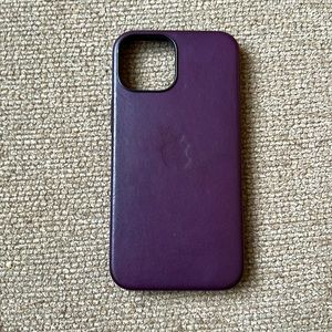 NWOT iPhone 13 MINI leather black cherry case.